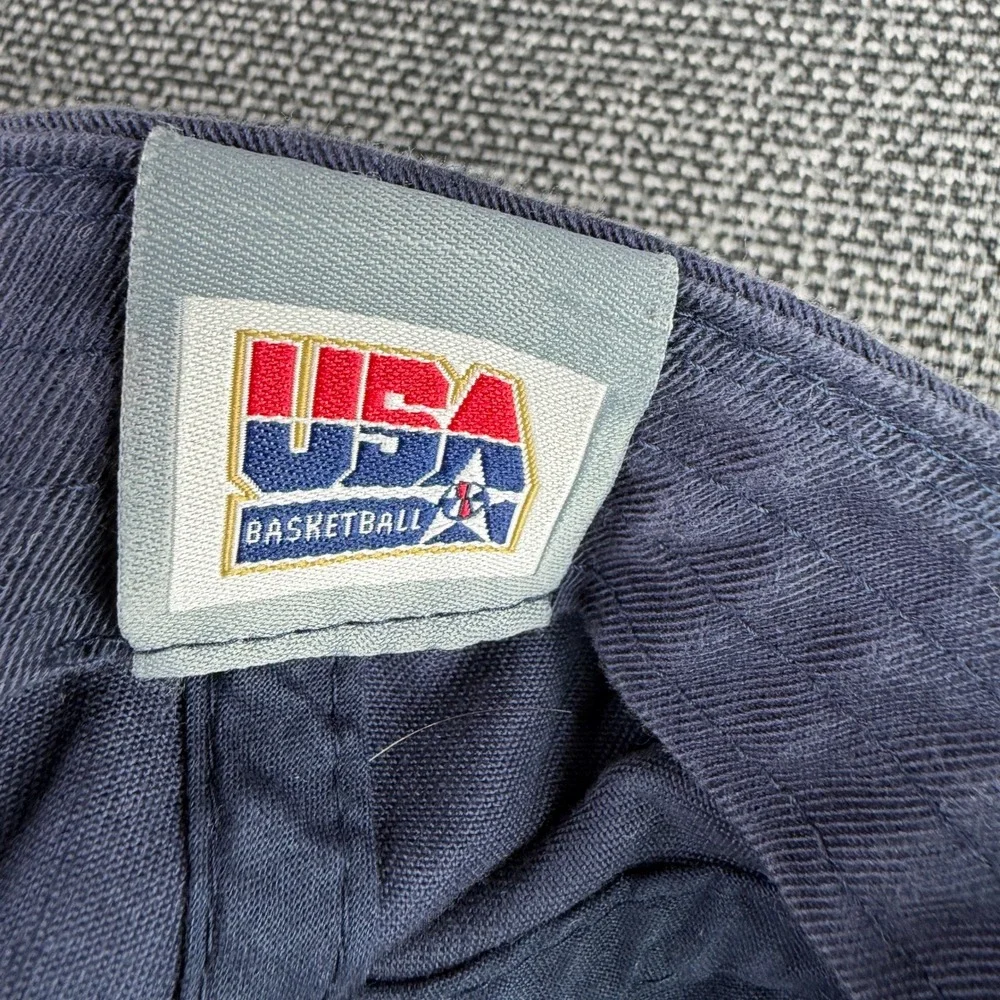 Vintage Nike Team USA Basketball Hat Cap Navy Blue Cotton One Size Strapback 90s